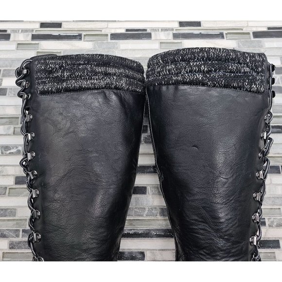 Torrid Black Lace-Up Heeled Boots - Picture 7 of 11